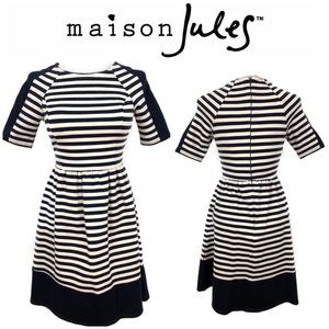 Maison Jules Navy & White Striped Dress
